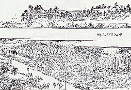 江戸名所図絵に描かれた目白下大洗堰